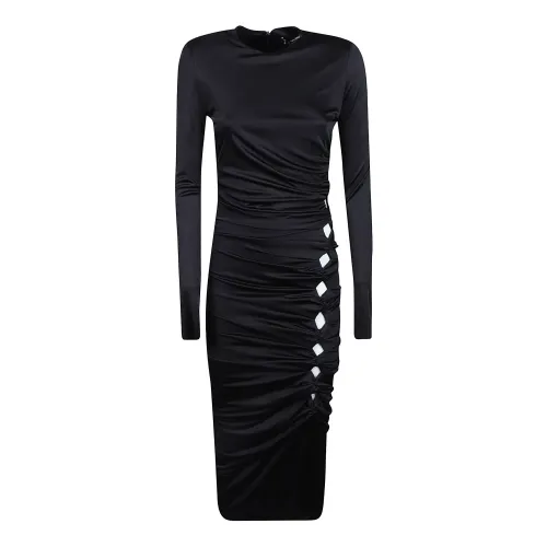 Versace , Dua Lipa Black Cut-Out Midi Dress ,Black female, Sizes: