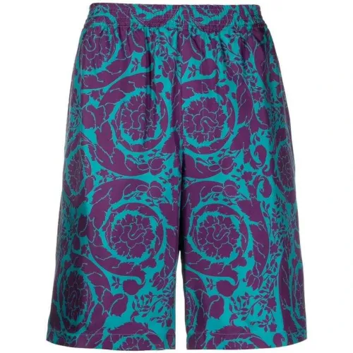 Versace , Embroidered Baroque Shorts ,Multicolor male, Sizes: