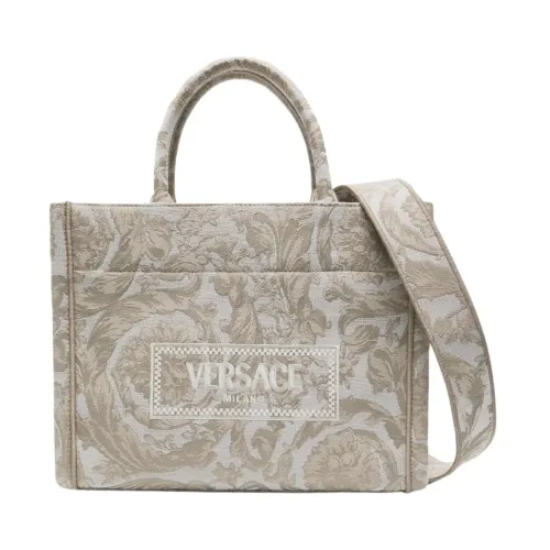 Versace , Embroidered Jacquard Barocco Bag ,Beige female, Sizes: ONE SIZE