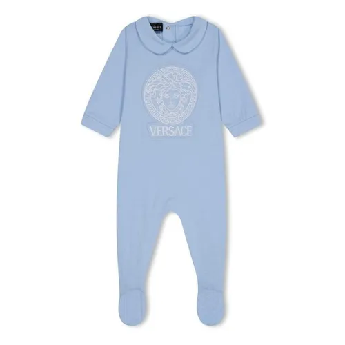 VERSACE Embroidered Medusa Baby Grow Babies - Blue