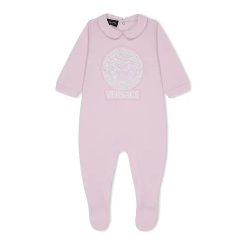 VERSACE Embroidered Medusa Baby Grow Baby Girls - Pink