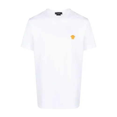 Versace , Embroidered Medusa Pop T-Shirt ,White male, Sizes: