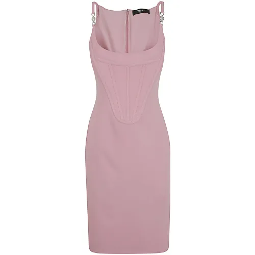 Versace , Enver Satin Cocktail Dress ,Pink female, Sizes: