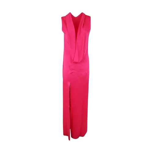 Versace , Enver Satin Shiny Cocktail Dress ,Pink female, Sizes: