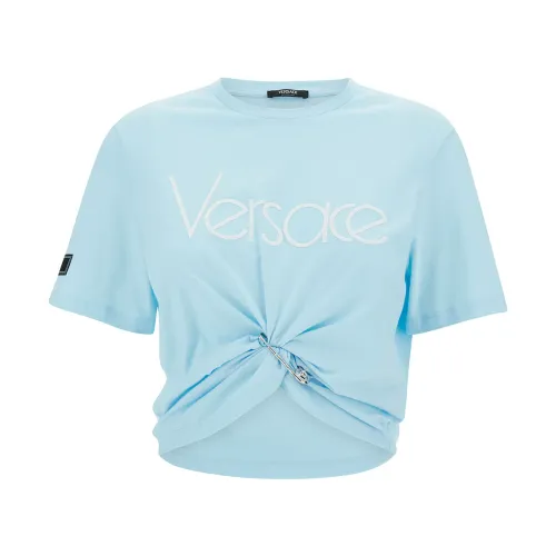 Versace , Fashionable T-shirts and Polos ,Blue female, Sizes: