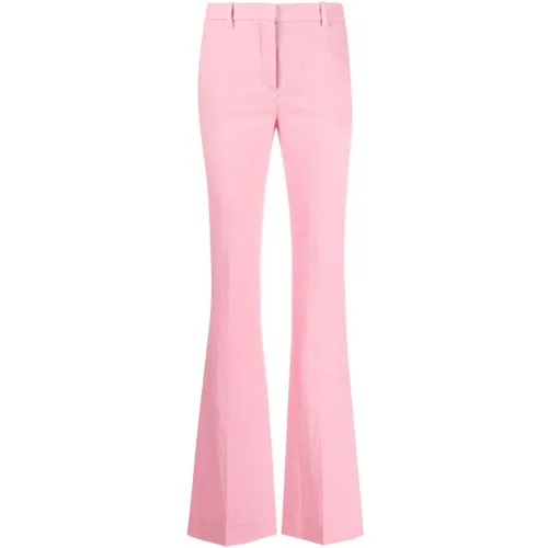 Versace , Flare Jacquard Trousers ,Pink female, Sizes: