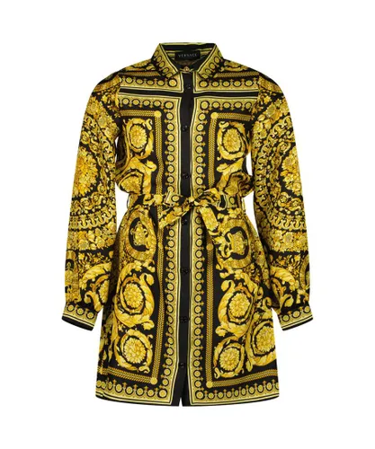 Versace Girls Barocco Pattern Shirt Dress Gold