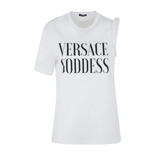 Versace , Goddes Printing T-Shirt ,White female, Sizes: