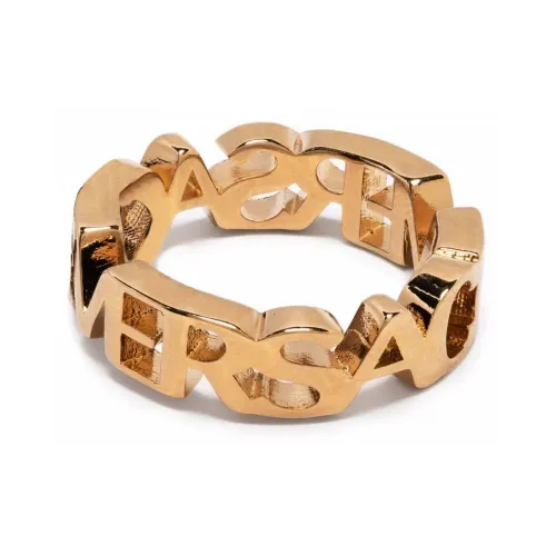 Versace , Golden Logo Openwork Brass Jewelry ,Beige female, Sizes: M, XS, S, L