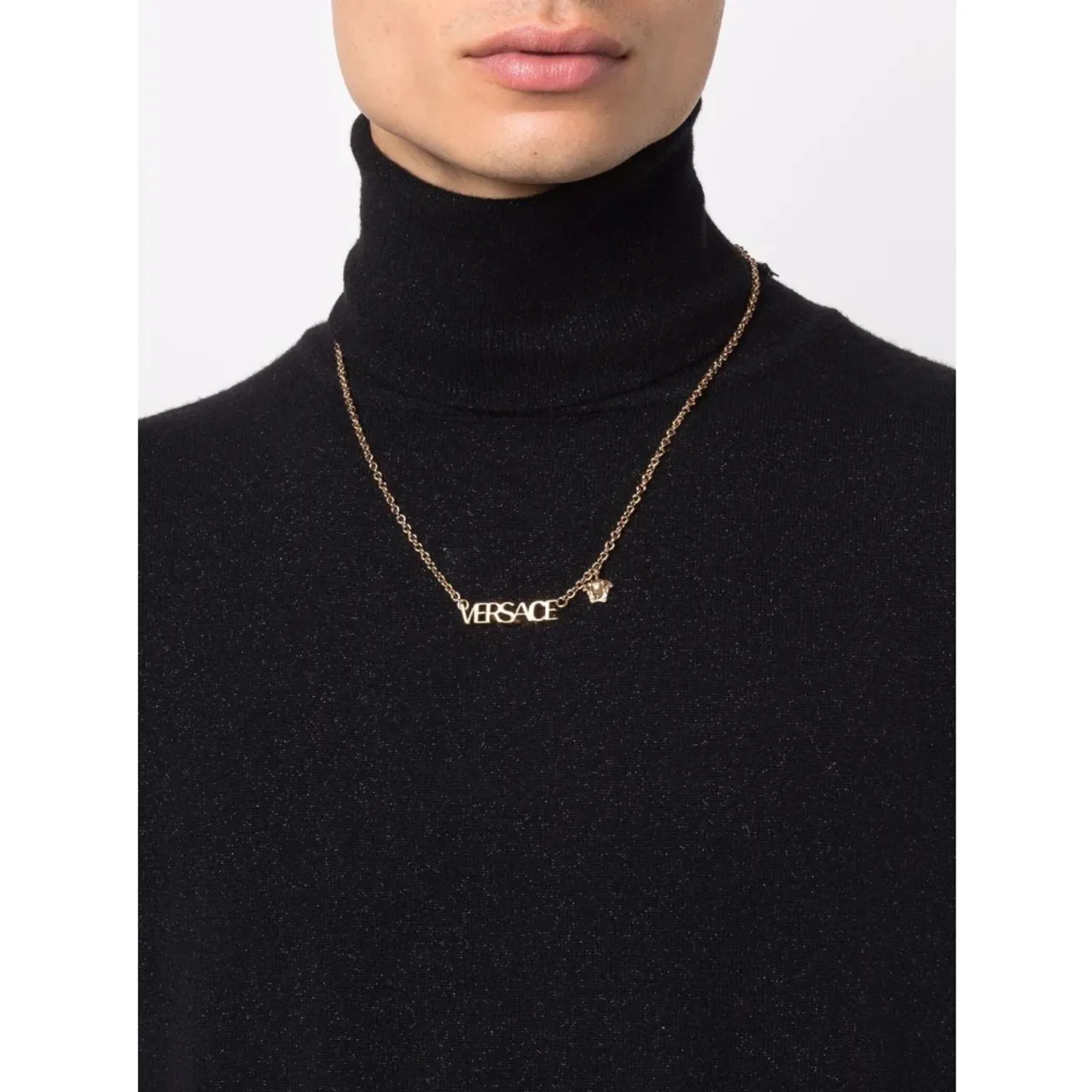 Versace , Golden Medusa Charm Necklace ,Beige female, Sizes: ONE SIZE