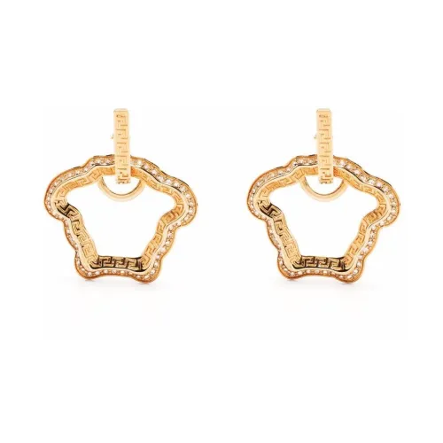 Versace , Golden Medusa Crystal Earrings Pair ,Beige female, Sizes: ONE SIZE