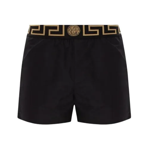Versace , Greca Border Swim Shorts ,Black male, Sizes: