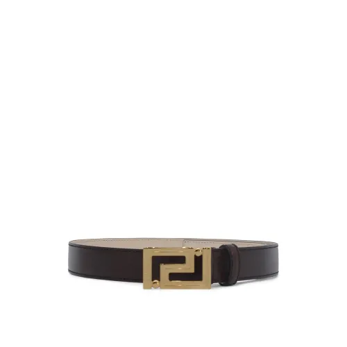 Versace , Greca Buckle Leather Belt ,Brown female, Sizes: