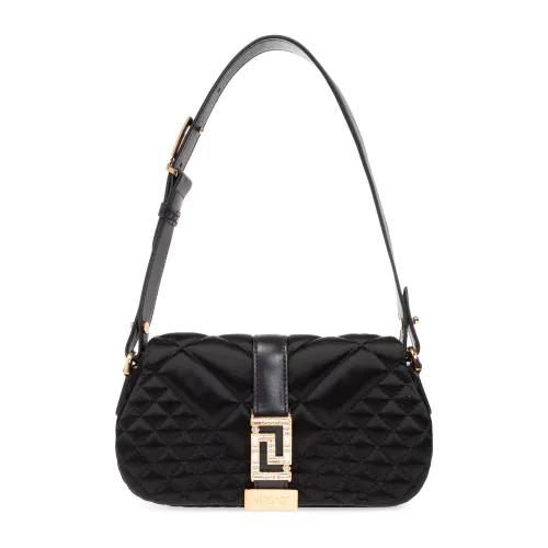 Versace , ‘Greca Goddess Mini’ satin shoulder bag ,Black female, Sizes: ONE SIZE