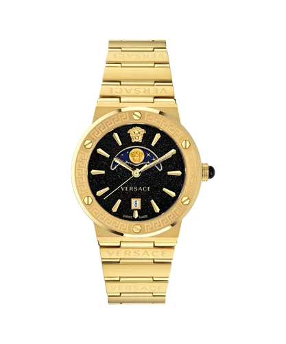 Versace Greca Logo Moonphase WoMens Gold Watch VE7G00323 Stainless Steel (archived) - One Size