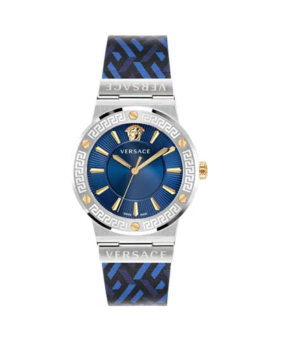 Versace Greca Logo WoMens Blue Watch VEVH01421 Leather (archived) - One Size