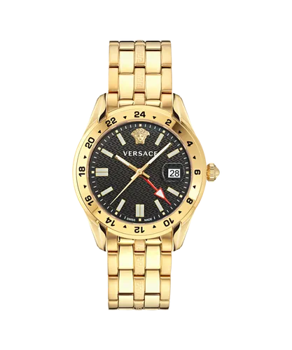 Versace Greca Time Gmt Mens Gold Watch VE7C00723 Stainless Steel (archived) - One Size