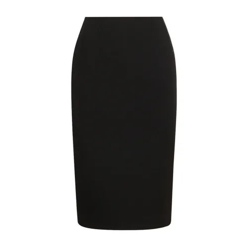 Versace , High Waist Black Wool Skirt ,Black female, Sizes: