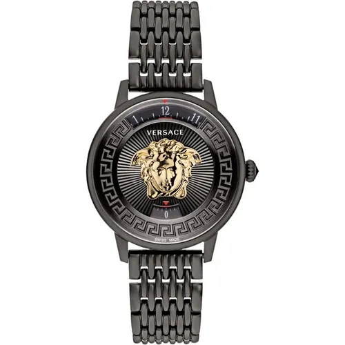 Versace Icon Stainless Steel Luxury Analogue Quartz Watch - Black