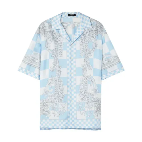 Versace , Informal Shirt ,Blue male, Sizes: