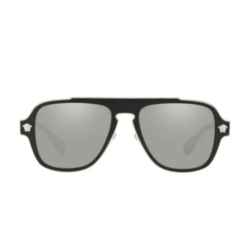 Versace , Irregular Shape Sunglasses Ve2199 10006G ,Black unisex, Sizes: