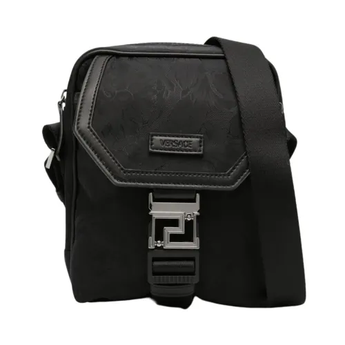 Versace , Jacquardeoylon Shoulder Bag ,Black male, Sizes: ONE SIZE