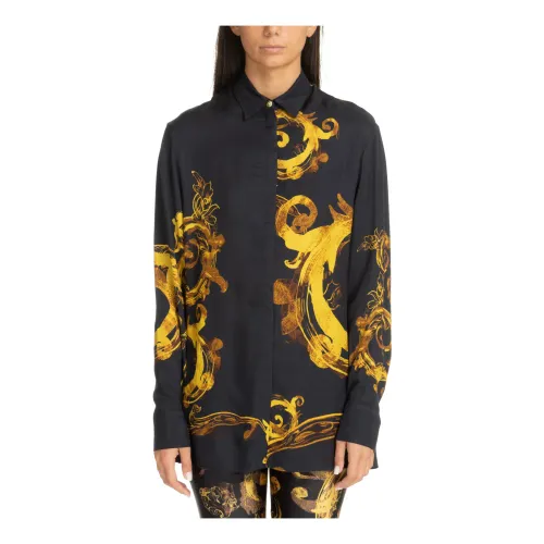 Versace Jeans Couture , Abstract Multicolour Watercolour Shirt ,Black female, Sizes: