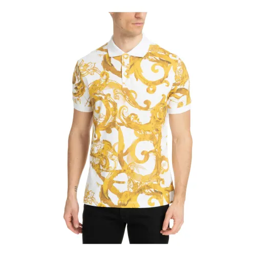 Versace Jeans Couture , Abstract Watercolour Polo Shirt ,Multicolor male, Sizes: