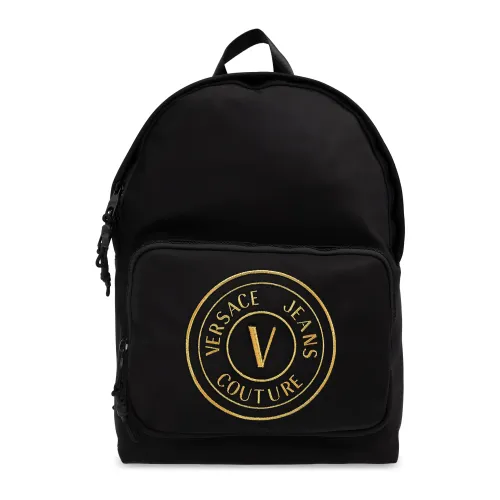 Versace Jeans Couture , Backpack with logo ,Black male, Sizes: ONE SIZE