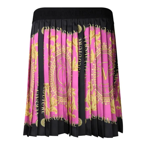 Versace Jeans Couture , Barocco Print Pleated Skirt ,Pink female, Sizes: