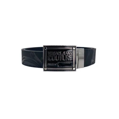 Versace Jeans Couture , Baroque Kings Leather Belt ,Black male, Sizes: