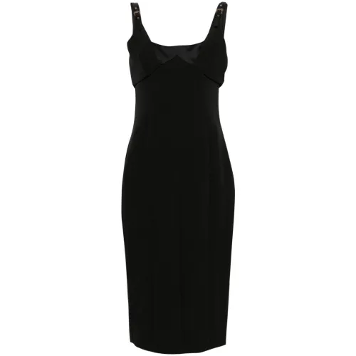 Versace Jeans Couture , Black Cady Bistretch Dresses ,Black female, Sizes:
