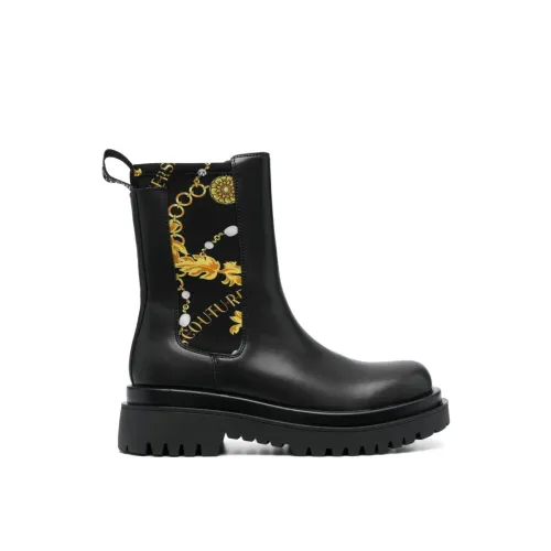 Versace Jeans Couture , Black Chelsea Boots for Women ,Black female, Sizes: