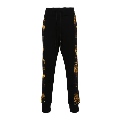 Versace Jeans Couture , Black Mens Trousers Ss24 ,Black male, Sizes: