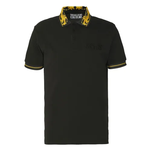 Versace Jeans Couture , Black Polo Shirt ,Black male, Sizes: