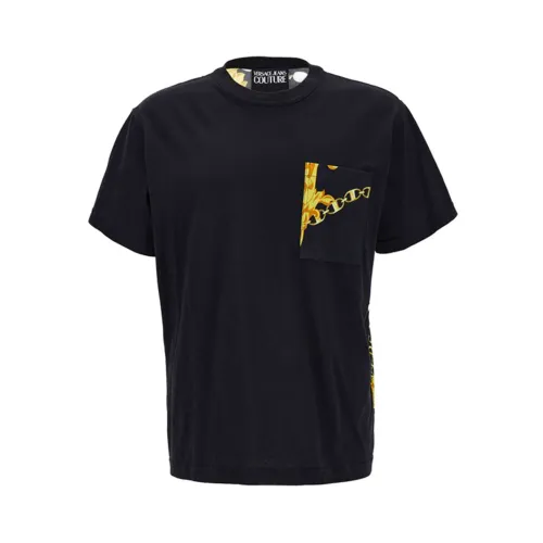 Versace Jeans Couture , Black Stylish T-shirts and Polos ,Black male, Sizes: