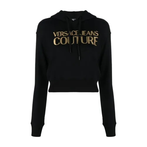 Versace Jeans Couture , Black Sweatshirts for Women ,Black female, Sizes: