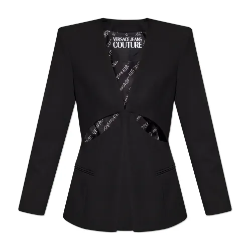 Versace Jeans Couture , Blazer with decorative slashes ,Black female, Sizes: