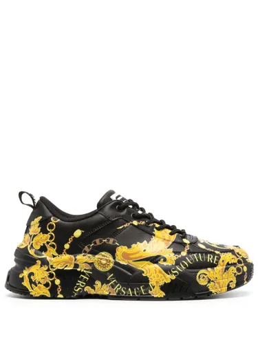 Versace Jeans Couture Chain Couture leather sneakers - Black