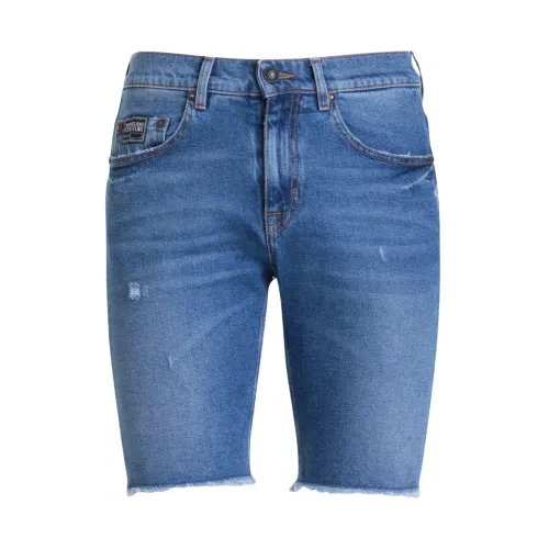 Versace Jeans Couture , Denim Slim Fit Shorts for Men ,Blue male, Sizes: