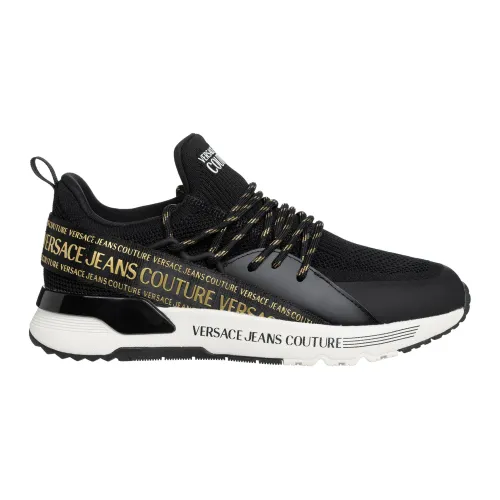 Versace Jeans Couture , Dynamic Logo Sneakers ,Black female, Sizes:
