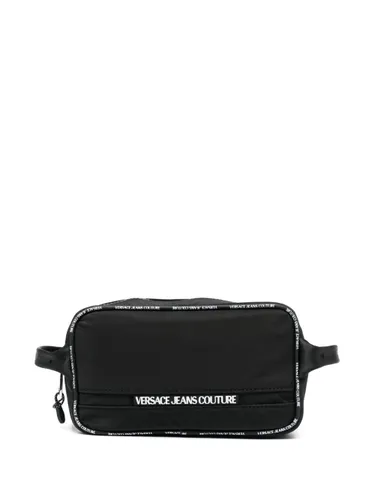 Versace Jeans Couture embossed-logo zipped toiletry bag - Black