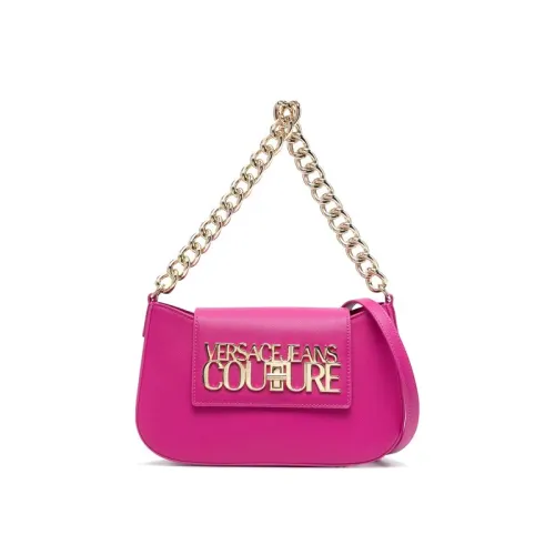 Versace Jeans Couture , Fuchsia Hobo Bag with Chain Handle and Adjustable Detachable Strap ,Pink female, Sizes: ONE SIZE