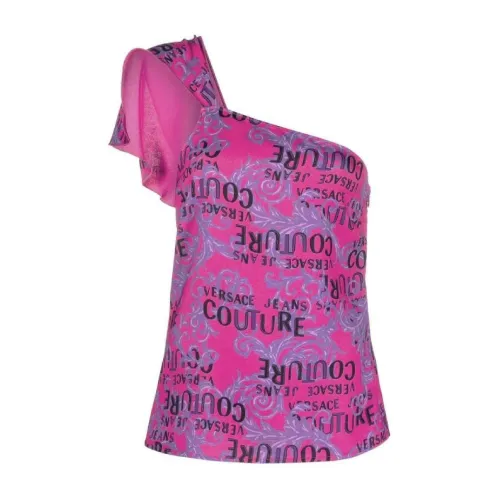 Versace Jeans Couture , Fuchsia Logo Couture Top