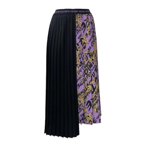 Versace Jeans Couture , Lilac Pleated Asymmetric Skirt