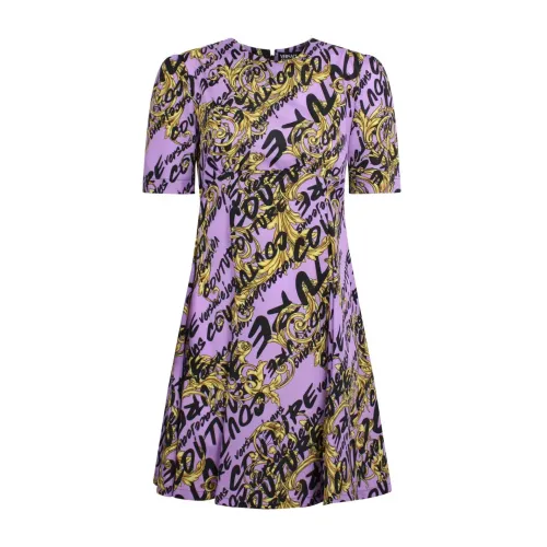 Versace Jeans Couture , Lilla Logo Brush Couture Dress