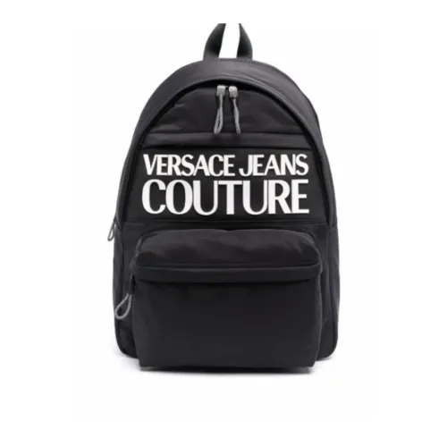 Versace Jeans Couture , Men`s Black Logo Backpack ,Black male, Sizes: ONE SIZE