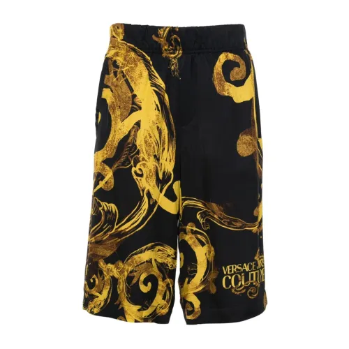 Versace Jeans Couture , Mens Clothing Shorts Black Ss24 ,Black male, Sizes: