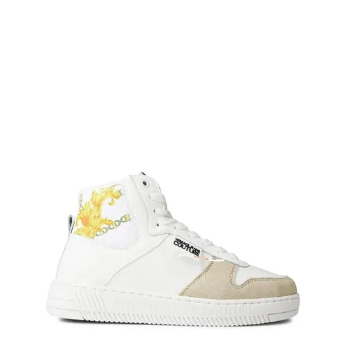 VERSACE JEANS COUTURE Meyssa High Top Baroque Logo Court Trainers - White