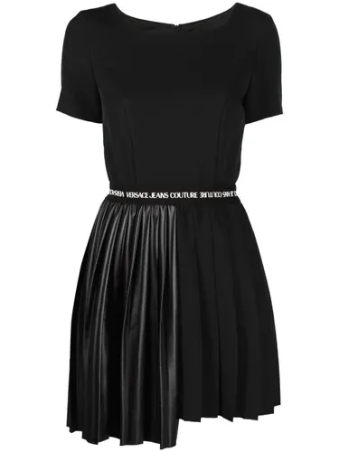 Versace Jeans Couture pleated asymmetric T-shirt dress - Black
